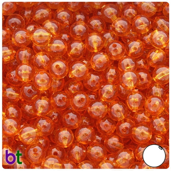 BeadTin Topaz Transparent 8mm Round Craft Beads (300pcs)
