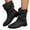 Black, variant on Luxalzxs Winter Boots for Women Fashion Round Toe Buckle Strap Chunky Heels Non-Slip Mid-Calf Boots Retro Comfortable Casual Ladies Footwear Shoes