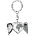 thumbnail image 1 of Llavero de alas de ángel en forma de corazón Mapa Mundial patrón simple línea negra, 1 of 3