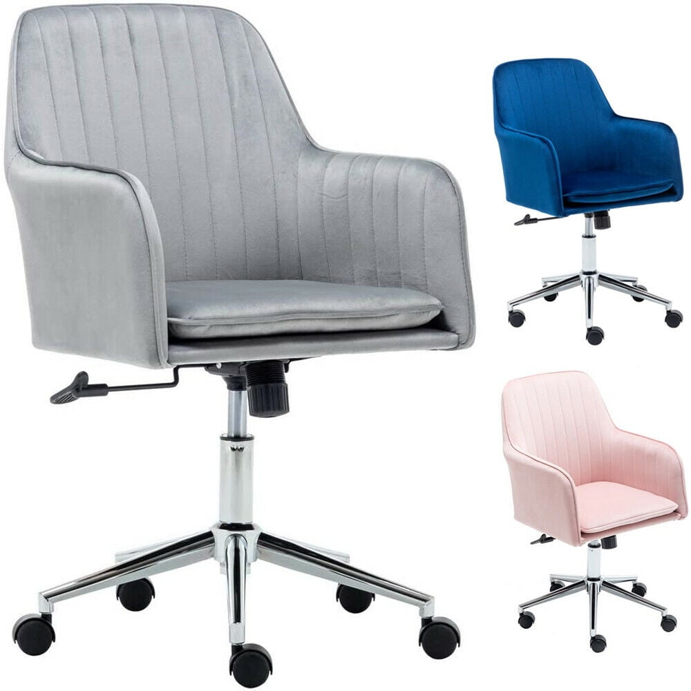 Velvet Desk Chair Office Chair with Arms Luxurious Cushion Office Swivel Chair