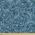 thumbnail image 2 of Ambesonne East Fabric by the Yard Upholstery, Zentangle Exotic, 1 Yard, Pale Blue Navy Blue, 2 of 5