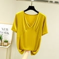 thumbnail image 2 of ZyeKqe Women's Pajamas Tops Soft Short Sleeve Tee Sleep Shirts V Neck T-Shirt Pjs Top Sleepwear, 2 of 5