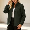 thumbnail image 5 of QIYAGBSA Women Lightweight Water Resistant Windbreaker Jacket Stand Collar Zip Up with Pockets Casual Outdoor Wear (Army Green, S), 5 of 8