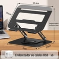 thumbnail image 2 of Soporte para Laptop, Base Plegable Estable Antideslizante y Portátil, Enfriadora para Laptop Stand con Base Giratoria de 360° y Altura Ajustable, para PC y Tabletas, 2 of 4