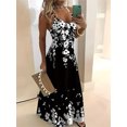 thumbnail image 2 of Vestido de verano sin mangas para mujer, nuevo, informal, largo, retro, con tirantes, estampado de textura 3D, cómodo y transpirable., 2 of 4