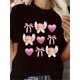 thumbnail image 1 of Valentine's Day Cupid & Heart Bow Graphic Women's Black T-Shirt - Short Sleeve, Round Neck, StretchyCamisetas para mujer, lindas camisetas con estampado gráfico, de manga corta, estilo casual, para ve, 1 of 7