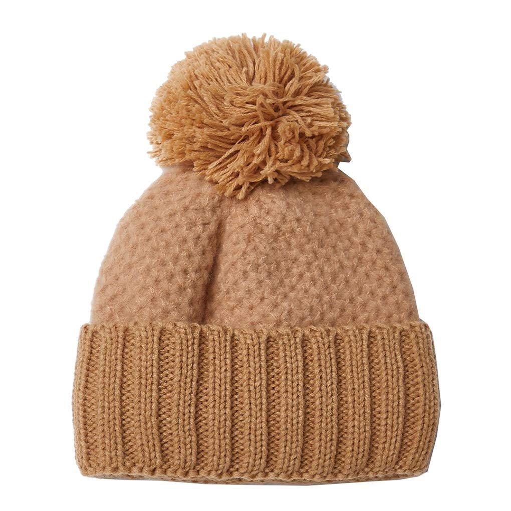 Cashmere Winter Beanie Pom Pom Hat for Women Slouchy Warm Ski Hats