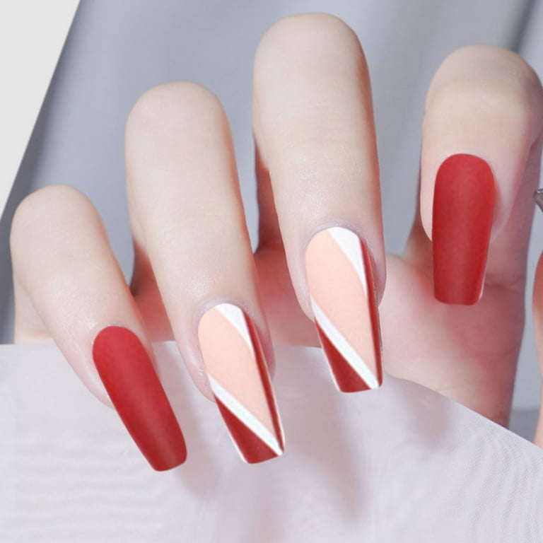 Red And Diamond Nails - Temu