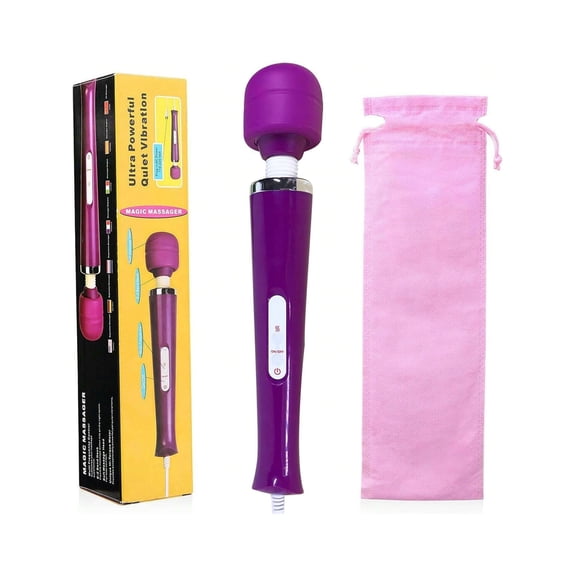 10 Speeds USB Wired Powerful Handheld Wand Massager with Strong Vibration, Personal Therapy Massager