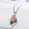 thumbnail image 2 of Taioiat Double Birthstone Necklaces for Women 18K Gold Plated Birthstone Rose Flower Jewelry Anniversary Valentines Day Mother's Day Birthday Gifts for Her Wife Girlfriend Mom, 2 of 7