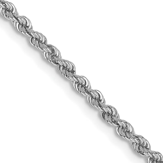 14K White Gold Wg 2.25mm Regular Rope Chain (20 X 2.25) Made In Peru w016s-20