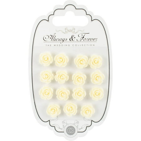 Diamonique Rose - Craft Consortium Always and Forever Resin Flowers, 15pk