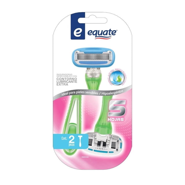 Rasuradora Equate desechable con contorno lubricante 2 piezas