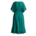 thumbnail image 3 of Pounoo Women's Beach Cover Ups V Neck Short Sleeve Chiffon Cover Ups Beach Vacation Style Lightweight Breathable Drawstring Waist Ruffle Hem Loose Fit Cover Ups Gift, 3 of 8