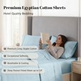 thumbnail image 4 of Superior Egyptian Cotton 530 Thread Count Deep Pocket Sheet Set, Twin XL Size, Light Blue, 4 of 8