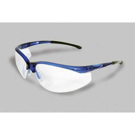 Radnor 64051309 Select Series Safety Glasses With Blue Frame And Clear Anti-Scratch Lens (1/EA)