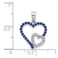 thumbnail image 4 of 14K White Gold Charm Pendant Sapphire Round Blue Diamond And Double Heart, 4 of 4