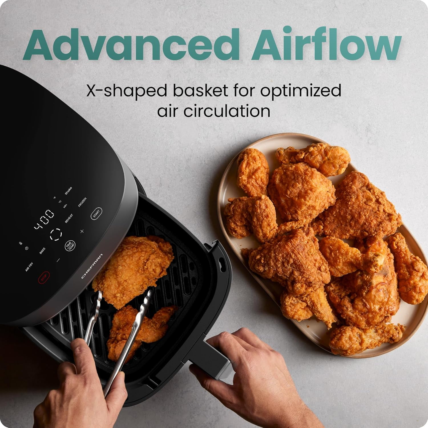 TurboX 4-in-1 Air Fryer, 5-Quart Digital Touch Control for Extra Crispy Chicken and Fries