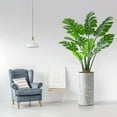 thumbnail image 4 of Artificial Tree in Geometric Pattern Planter, Fake Monstera Silk Tree for Indoor and Outdoor Home Decoration - 65" Overall Tall (Plant Pot Plus Tree), 4 of 5