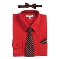 thumbnail image 2 of Gioberti Boy's Long Sleeve Dress Shirt + Stripe Tie, Bow Tie and Hanky, 2 of 5