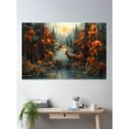 thumbnail image 2 of Autumn Forest Scene With Majestic Deer Poster Wall Art, Modern Wall Decor, 12x18 UNFRAMED, 2 of 3