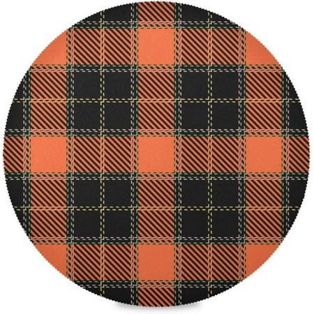 

Hyjoy Buffalo Plaid Round Placemats for Dining Table Non-Slip Heat-Resistant Polyester Table Mats Set of 1 Washable Table Mats for Kitchen Dining Table Decoration