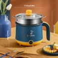 thumbnail image 2 of Stainless Steel Mini Electric Steam Cooker Non-stick Cooking Pan With Steel Steamer - 1.8 Liters, Multicolor, 600w Inner | Double Layered Body - 2 Power Setting Multi Cook Hot Pot For Pasta, 2 of 5