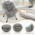 thumbnail image 6 of Costway Large Lazy Chair with Cozy Head Pillow Stylish Tufted Back & Seat Armrests Gray, 6 of 8
