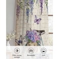 thumbnail image 6 of Purple Flowers Sheer Curtains 54 Inch Length 2 Panels Set for Living Room/Bedroom, Weeping Spring Floral Bicycle Retro Art Kitchen Curtains Grommet Semi-Sheer Curtains Window Treatments 42"x54"x2, 6 of 7