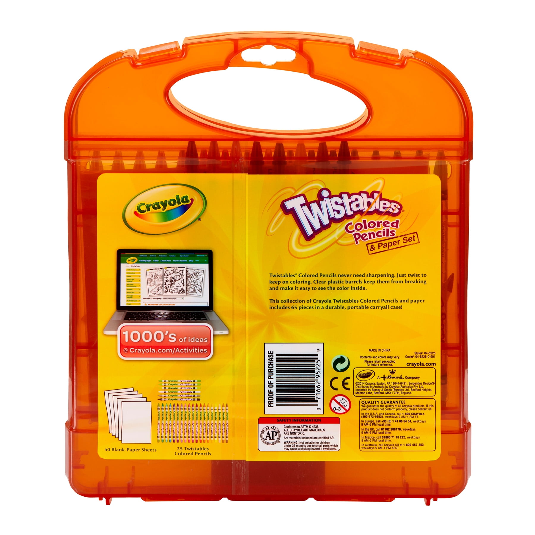 Crayola Twistables 25 Colored Pencils Set with Paper, Back to School Supplies, Arts and Crafts Tools, Coloring Gift for Teachers and Kids, Ages 4+