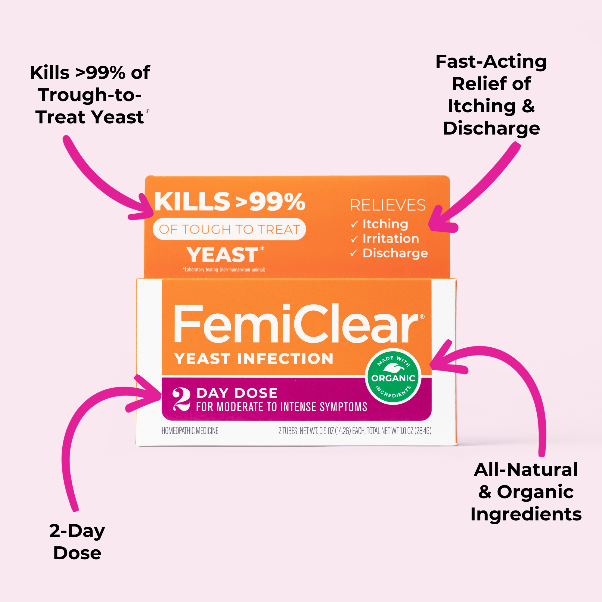 FemiClear Yeast Infection Ointment, 2Day Dose - image 2 of 10