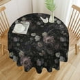 thumbnail image 3 of Vintage Floral Tablecloth, Black Pink Flower Rose Gothic Garden with Beautiful Blooming Roses Table Cover for Mother''s Day Picnic Holiday Tea Party Decoration 60x60in, 3 of 6