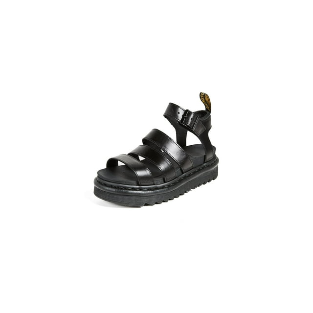 Dr. Martens Blaire Fisherman Sandalia de cuero Brando negro para mujer