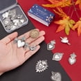thumbnail image 3 of 1 caja con 16 dijes de corazón gótico de 8 estilos diferentes, dijes de corazón sagrado, dijes de alas de aleación de plata tibetana a granel para fiestas., 3 of 6