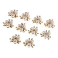 thumbnail image 3 of jifeng 10 Pearl Rhinestone FlatBack Flower Button Wedding Scrapbook Embellishment Craft Rose Golden, 3 of 9