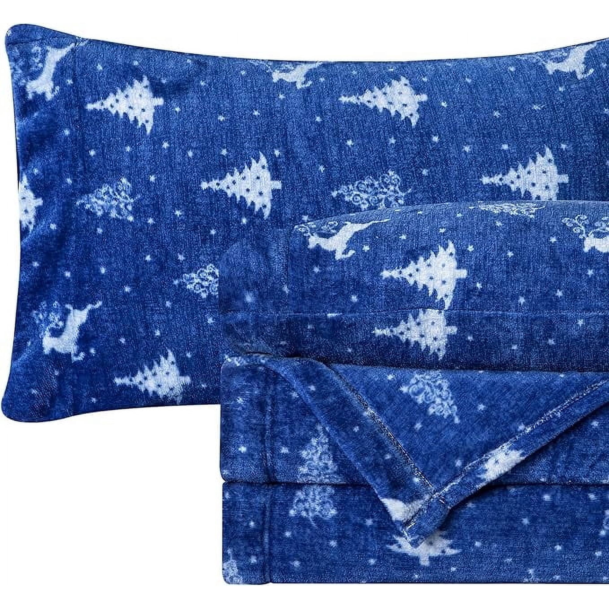 Elegant Comfort Ultra-Soft 4-Piece Holiday Velvet Plush Flannel Sheet Set - Warm Fuzzy Flannel Fleec