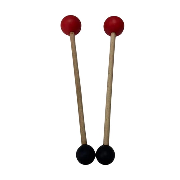 MERIGLARE 2 Pieces Singing Bowl Mallet Percussion Stick for Meditation Yoga Stretching red and black round