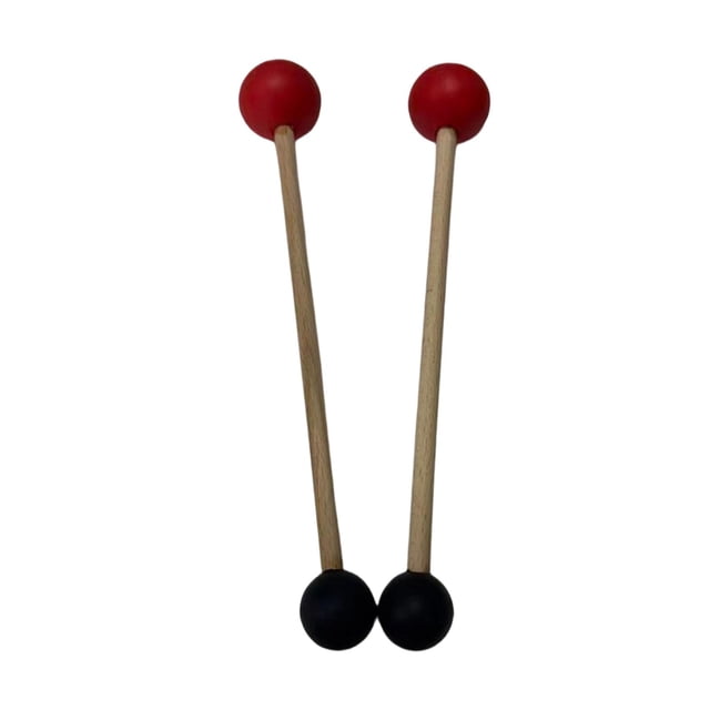FashionCha 2 Pcs Bol Chantant Maillet Bâton de Percussion pour Méditation Yoga Étirement Rouge et Noir Rond