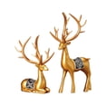 thumbnail image 2 of Elegantes figuras de renos y estatuas de alces para recuerdos, ideales para dormitorios, oficinas o gabinetes de mesa. Dorado, 2 of 9
