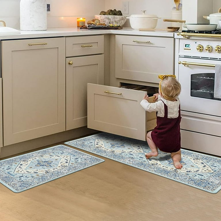 Kitchen Rug Anti Fatigue, Yamaziot 17x39in Kitchen Floor Mat, Comfort Non  Skid Thick Cushioned Standing Runner Rug, Washable Carpet for Bath Door  Front Farmhouse Essential 