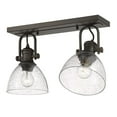 thumbnail image 2 of Yep by Golden Lighting Hines 2-light Semi-Flush Mount in Rubbed Bronze and Seeded Glass, 2 of 4