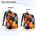 thumbnail image 3 of Rateoe Geometric Cube Pattern Art Pattern Canvas College Laptop Backpack,Travel Daypack,Durable Rucksack Travel Notebook Bag School Backpack Book Bag for Men Women-Small, 3 of 7