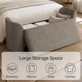 thumbnail image 5 of Usaint Upholstered Storage Bench, Padded Armrest Bedroom Bench for Bedroom, Entryway, Living Room, Brown, 5 of 9