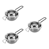 MLINS 3pcs Universal 304 Stainless Steel Chocolate Melting Pot Double Boiler Milk Bowl Butter Candy Warmer Pastry Baking Tool with Red Handle (No Lid)