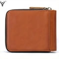 thumbnail image 5 of RFID Blocking Genuine Leather Men's Small Wallet Anti Theft Multi Card Wallet RFID Blocking Zipper Around Credit Card Holder Wallets With ID Window Card Slots Large Capacity Bifold Purse Gift For Him, 5 of 5