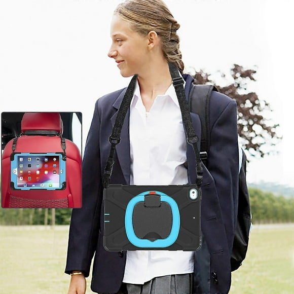 Color Matching Case For Ipad Mini 4/5 With Shoulder Strap, Big Adjustable Ring Stand, Pen Holder, Shock Protection Cover