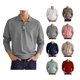 thumbnail image 4 of Top informal para hombre, cuello vuelto, botón frontal, manga larga, transpirable, Top de ajuste informal para hombre para otoño, 4 of 6
