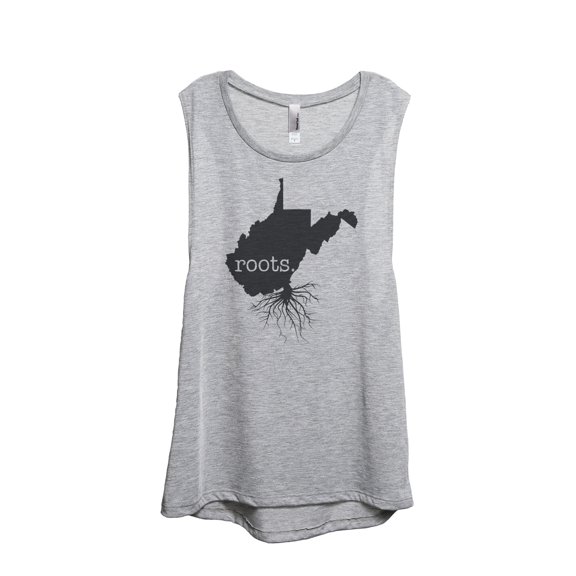 Thread Tank Home Roots State West Virginia WV Women's Sleeveless Muscle Tank Top Sport Grey Small