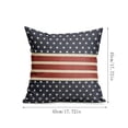 thumbnail image 3 of Throw Pillow Cover, Cushion Case, 18X18 inch Linen with Vintage USA Flag Star Stripe Prints, for Sofa Decor, Living Room Setup, 4th of July Home Arrangement, 3 of 6