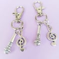 thumbnail image 6 of Alloy Microphone With Note Charm Keychain Perfect For Rappers, 6 of 9
